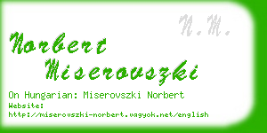 norbert miserovszki business card